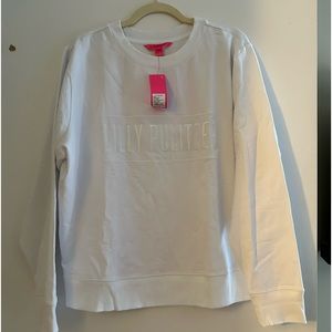 Lilly Pulitzer resort white ballad long sleeve sweatshirt medium NWT